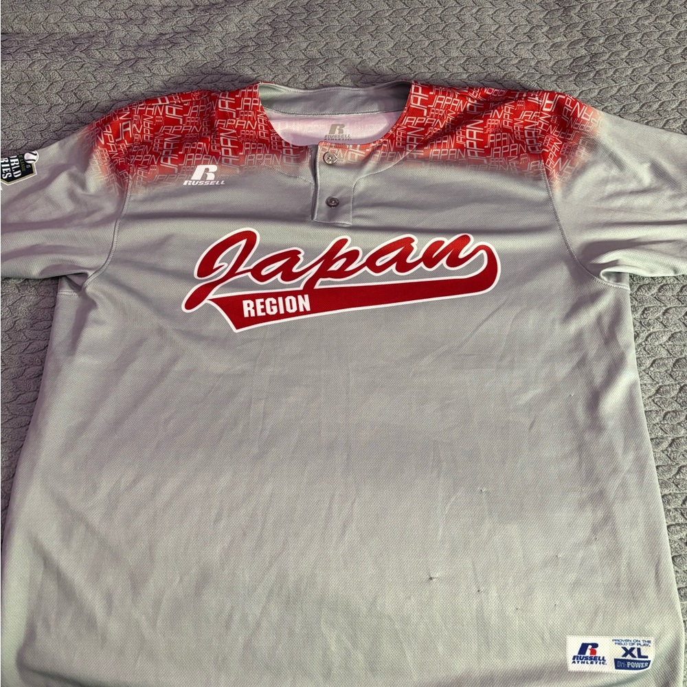 Russell Athletic Gray and Red Jersey Shirt